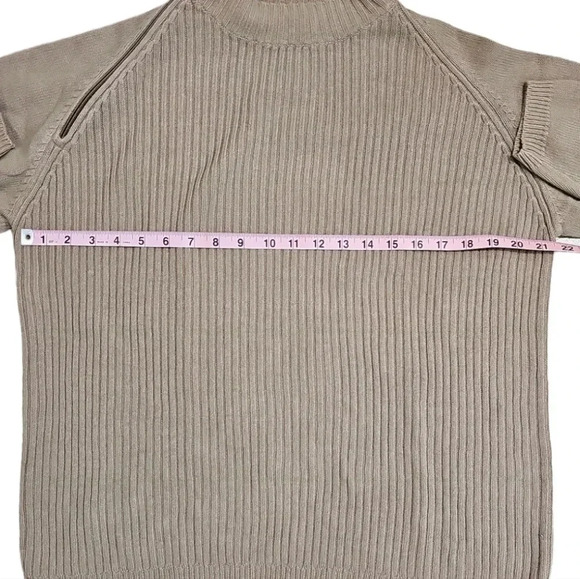 International Male M 90s Beige Ribbed Sweater Shoulder Zip Rare Vintage Preppy - Picture 6 of 7